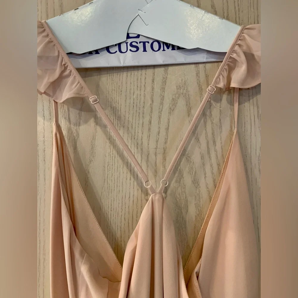 Lulus Here's to Us Blush Pink High-Low Wrap Dress Size Large - Picture 9 of 10